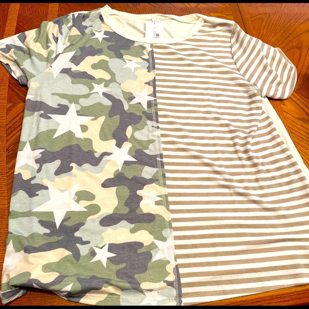 Camo stripe top